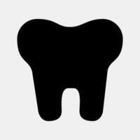 Icon teeth. Medical elements. Icon in glyph style. vector