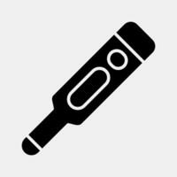 Icon thermometer. Medical elements. Icon in glyph style. vector