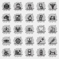 Icon set of medical. Medical elements. Icon in comic style. vector