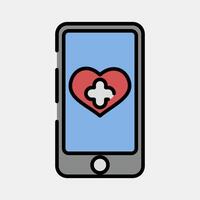 Icon health app. Medical elements. Icon in filled line style. vector