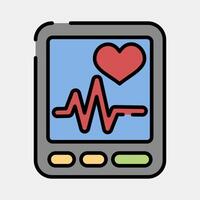 Icon heart rate. Medical elements. Icon in filled line style. vector