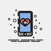 Icon health app. Medical elements. Icon in MBE style. vector