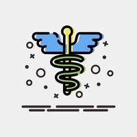 Icon aesculapius. Medical elements. Icon in MBE style. vector