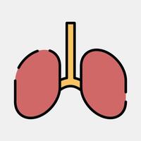 Icon lungs. Medical elements. Icon in filled line style. vector