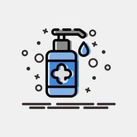 Icon hand sanitizer. Medical elements. Icon in MBE style. vector