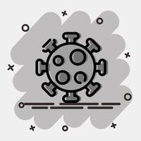 Icon virus. Medical elements. Icon in comic style. vector