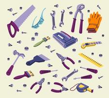 various tools for DIY projects vector