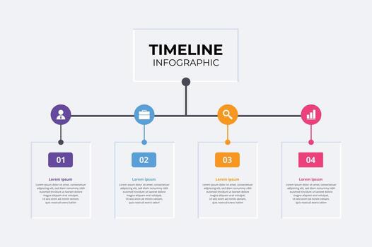 Timeline Infographic for Business Processes and Project Management vector