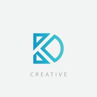 Initial letter DK KD logo design . vector