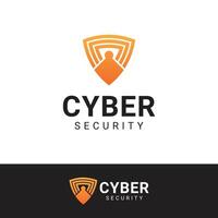 Modern Cyber Security Logo Icon. Digital Cyber Security Logo Template. vector