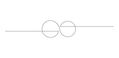 Round shape in continuous line drawing style. Minimalist round shape modification sketch in black lines isolated on white background vector