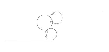 Round shape in continuous line art style in continuous line drawing style. Minimalist round shape modification sketch in black lines isolated on white background. vector