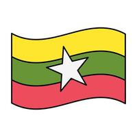 myanmar flag icon element illustration vector