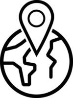 Global location marker icon representing worldwide navigation and travel destinations vector
