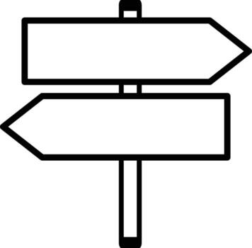 Blank directional signpost with two arrows pointing in opposite directions on a white background vector