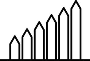 Abstract representation of increasing building heights or a growth chart with a simple minimalist design vector