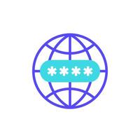 network password access icon, computer security vector