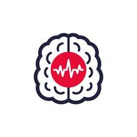 epilepsy icon with a brain on white vector