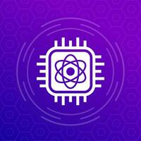 Quantum computer icon for web vector