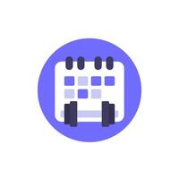 four-day workout plan icon, 4 day split training program, flat vector
