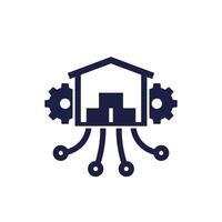warehouse, logistics and distribution optimization icon vector