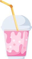 Tropical beach soft drink with straw. Cold and refreshing drink for hot weather. Hand drawn simple illustration. vector