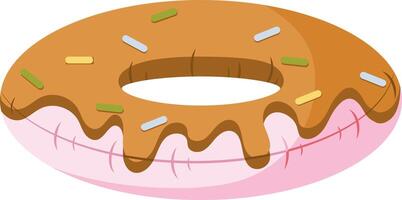 Inflatable ring-donut for swimming pool and beach. Hand drawn simple illustration. vector