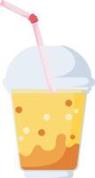 Beach soft drink with straw. Cold and refreshing drink for hot weather. Hand drawn simple illustration. vector