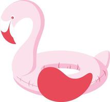 Inflatable flamingo for swimming pool and beach. Hand drawn simple illustration. vector