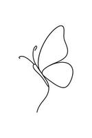 Single Butterfly Minimalist Line Art Drawing vector
