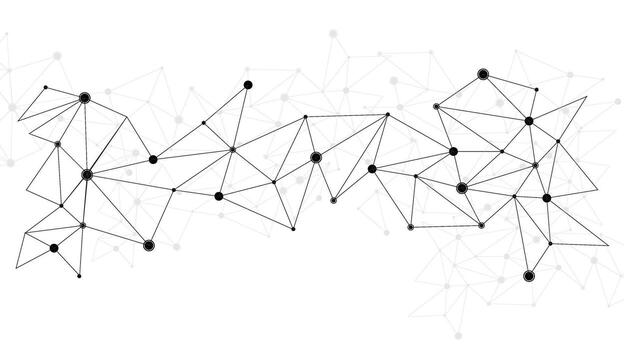 network abstract polygon path connection with dots with grey background lines template vector