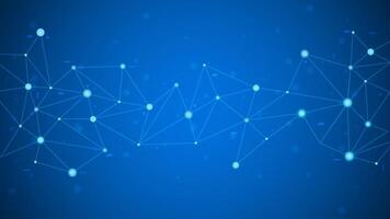 Modern technology network point connection data transferring link concept in blue background template vector