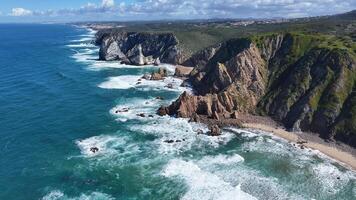 Outside Roca Cape Cliffs in Sintra Lisbon District in Portugal.. Amazing Scene. photo