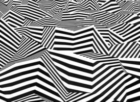 Abstract black and white zigzag landscape. Geometric contrast high contrast pattern made by bold lines and halftone dots. vector