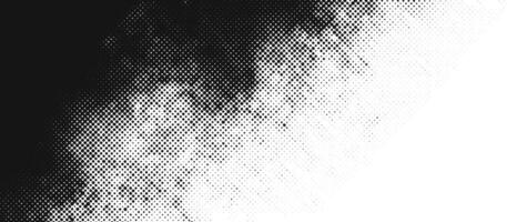 Halftone grunge texture with bold black fading dots. High-contrast abstract background with rough stippling. Vintage print distressed effect. vector