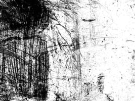 Grunge texture. Chaotic black scratches and splatters on a white background. Dynamic and expressive design element. vector