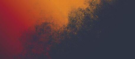 Dots diagonal grunge texture, red to orange gradient. Dotted retro fade, abstract background with autumn colors. vector