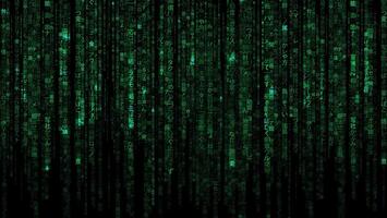 Matrix Japanese code rain on a black background. Glowing green vertical symbols. Cyberpunk and hacking culture design. Seamless code stream effect. vector