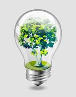 Light bulb with tree inside vector