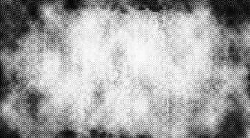 Halftone background with irregular grunge dot texture. Abstract distorted pattern with black gradient spots on white backdrop. vector