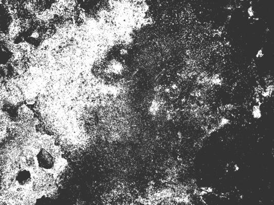 Abstract grunge texture with black grainy spots and splatters on a white background. Raw expressive and chaotic design element.