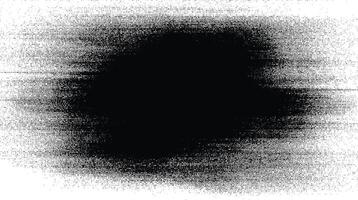 Horizontal line halftone texture with central black spot. Grunge noise pattern with distortion and glitch effect. vector