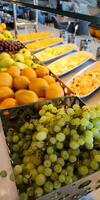 A bountiful fruit buffet. fresh fruits and a selection for a healthy breakfast photo