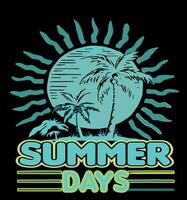 SUMMER DAYS- RETRO SUMMER T SHIRT DESIGN vector