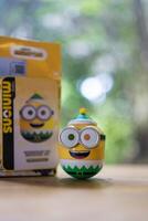 Bangkok, Thailand - June 27, 2025 Cute figurine of new blind box or random box, Action Figure Minion from Miniso shop photo