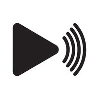 Black play button with sound waves icon audio vector