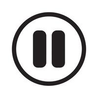 Black pause symbol inside a circle button media vector