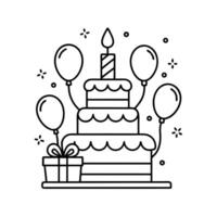 Greeting Card Line Art Birthday Vectors