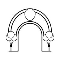 Balloon Arch Outline Line Art Vectors Graphic