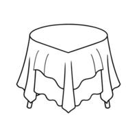 Tablecloth Outline Line Art Vectors Graphic
